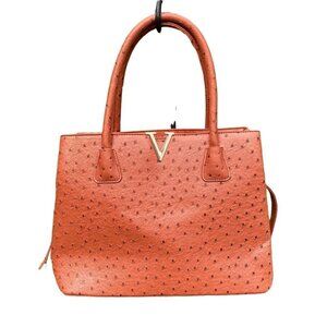 Grossi Burnt  Orange Textured Faux Leather Handbag